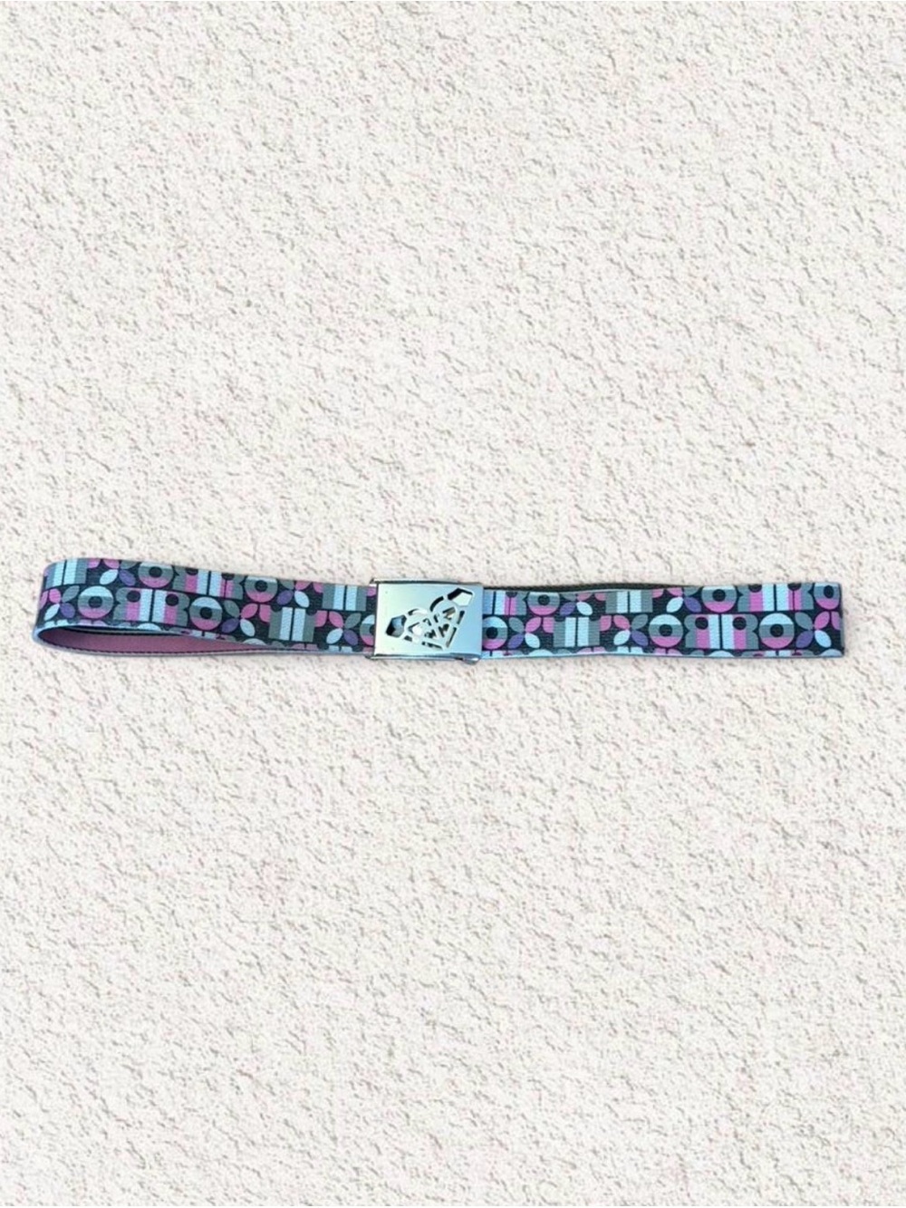 Roxy Girls Geometric Elastic Belt in Purple and Blue